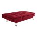 Sofá-Cama Casal 3 Lugares Amanda Suede com Almofadas Vermelho