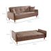 Sofá-Cama Casal 3 Lugares Dacar Linho Marrom 207 cm