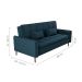 Sofá-Cama Casal 3 Lugares Donna Veludo Azul Turquesa