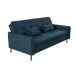 Sofá-Cama Casal 3 Lugares Donna Veludo Azul Turquesa