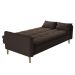 Sofá-Cama Casal 3 Lugares Donna Veludo Marrom