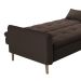 Sofá-Cama Casal 3 Lugares Donna Veludo Marrom