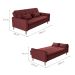 Sofá-Cama Casal 3 Lugares Donna Veludo Vinho