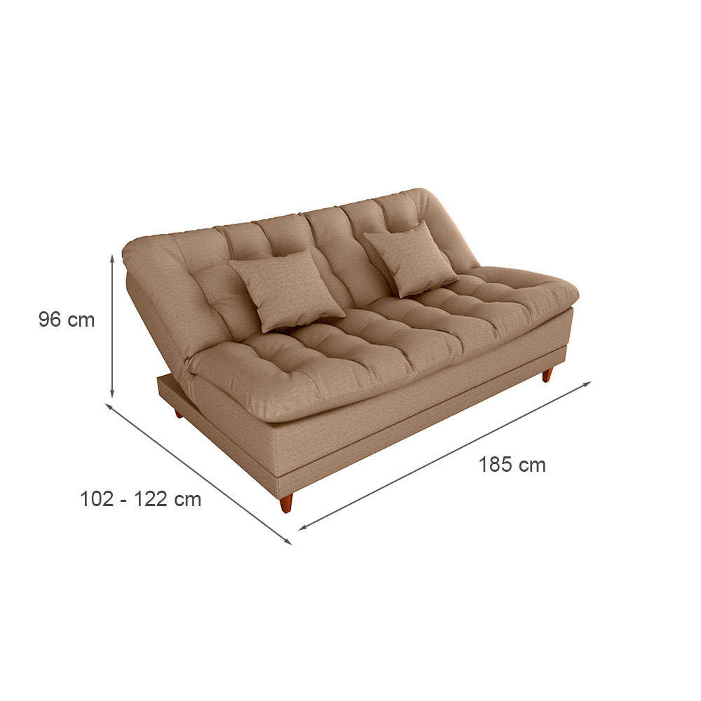 Sofá-Cama Casal 3 Lugares Duda Linho Areia