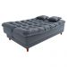 Sofá-Cama Casal 3 Lugares Duda Veludo Cinza