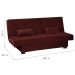 Sofá-Cama Casal 3 Lugares Laila Veludo Vinho