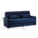 Sofá-Cama Casal 3 Lugares Madalena Veludo Azul