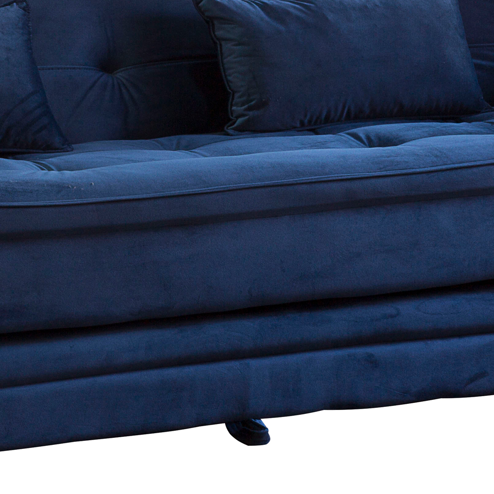 Sofá-Cama Casal 3 Lugares Madalena Veludo Azul