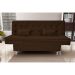Sofá-Cama Casal 3 Lugares Maria Veludo Marrom