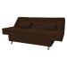 Sofá-Cama Casal 3 Lugares Maria Veludo Marrom