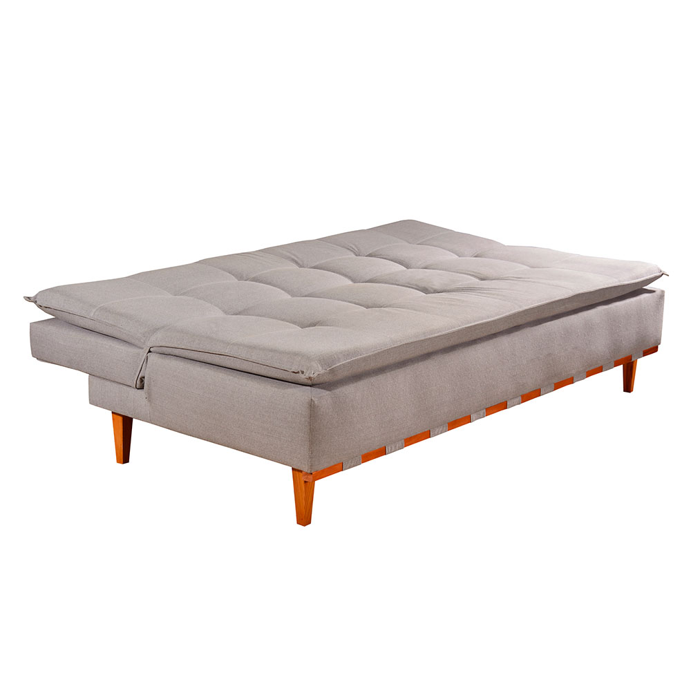 Sofá-Cama Casal 3 Lugares Nice Linho Cinza Claro 186 cm