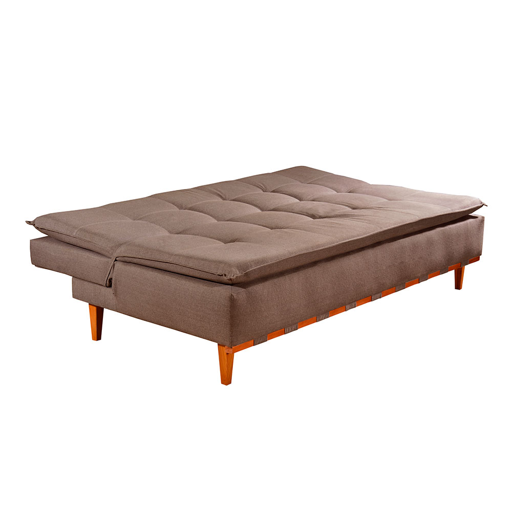 Sofá-Cama Casal 3 Lugares Nice Linho Marrom 186 cm
