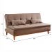 Sofá-Cama Casal 3 Lugares Nice Linho Marrom 186 cm