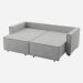 Sofá-Cama Casal 3 Lugares Onix Linho Cinza 220 cm