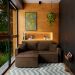 Sofá-Cama Casal 3 Lugares Onix Veludo Café 220 cm