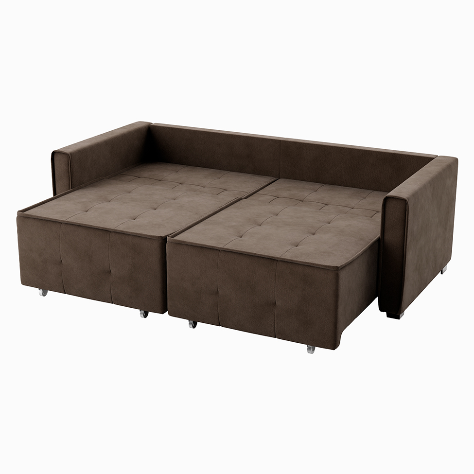 Sofá-Cama Casal 3 Lugares Onix Veludo Café 220 cm