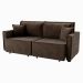 Sofá-Cama Casal 3 Lugares Onix Veludo Café 220 cm