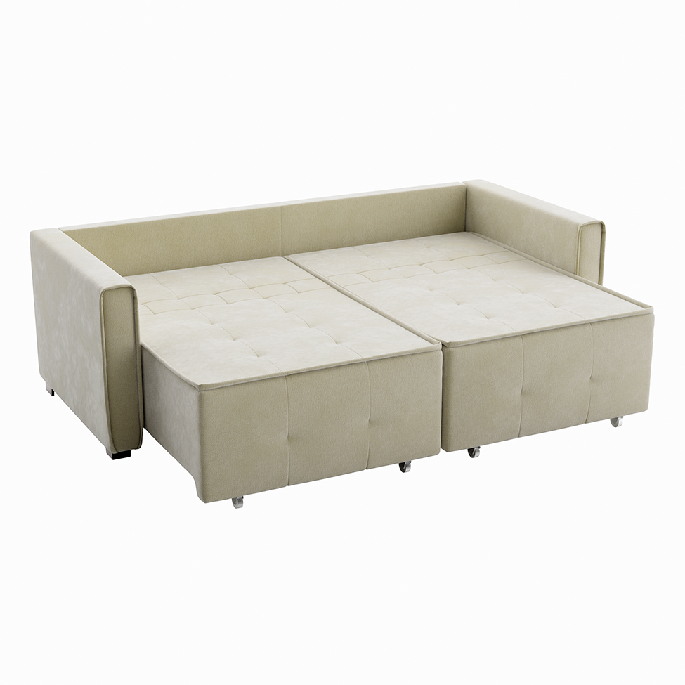 Sofá-Cama Casal 3 Lugares Onix Veludo Capuccino 220 cm