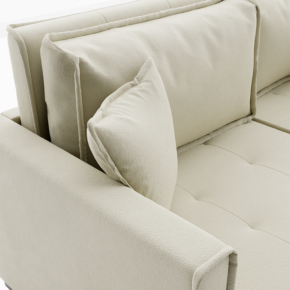 Sofá-Cama Casal 3 Lugares Onix Veludo Capuccino 220 cm