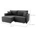 Sofá-Cama Casal 3 Lugares Onix Veludo Grafite 220 cm