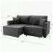 Sofá-Cama Casal 3 Lugares Onix Veludo Grafite 220 cm