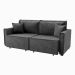 Sofá-Cama Casal 3 Lugares Onix Veludo Grafite 220 cm