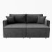 Sofá-Cama Casal 3 Lugares Onix Veludo Grafite 220 cm
