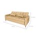 Sofá-Cama Casal 3 Lugares Pillar Linho Areia