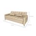 Sofá-Cama Casal 3 Lugares Pillar Linho Bege