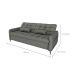 Sofá-Cama Casal 3 Lugares Pillar Linho Chumbo