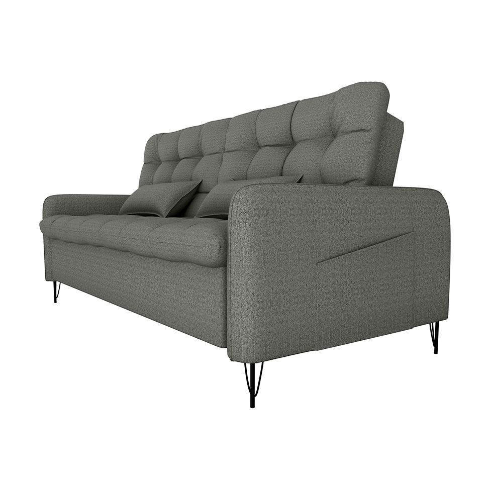 Sofá-Cama Casal 3 Lugares Pillar Linho Chumbo