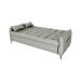Sofá-Cama Casal 3 Lugares Pillar Linho Cinza