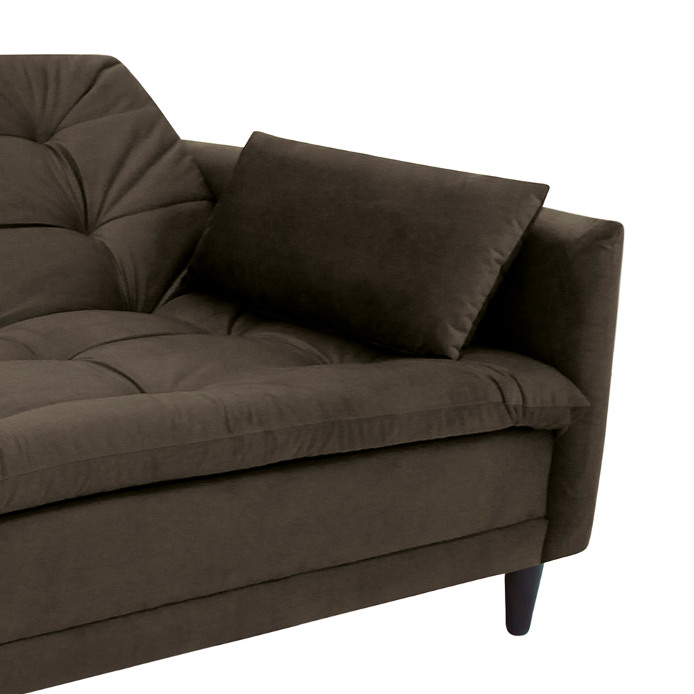 Sofá-Cama Casal 3 Lugares Sofia Suede Marrom