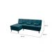 Sofá-Cama Casal 3 Lugares com Chaise Nice Suede Azul Petróleo