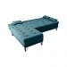 Sofá-Cama Casal 3 Lugares com Chaise Nice Suede Azul Petróleo
