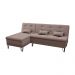 Sofá-Cama Casal 3 Lugares com Chaise Nice Suede Capuccino