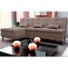 Sofá-Cama Casal 3 Lugares com Chaise Nice Suede Capuccino