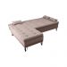 Sofá-Cama Casal 3 Lugares com Chaise Nice Suede Capuccino