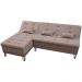 Sofá-Cama Casal 3 Lugares com Chaise Nice Suede Capuccino