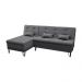 Sofá-Cama Casal 3 Lugares com Chaise Nice Suede Cinza