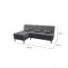 Sofá-Cama Casal 3 Lugares com Chaise Nice Suede Cinza