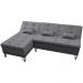 Sofá-Cama Casal 3 Lugares com Chaise Nice Suede Cinza