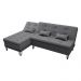 Sofá-Cama Casal 3 Lugares com Chaise Nice Suede Cinza