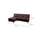 Sofá-Cama Casal 3 Lugares com Chaise Nice Suede Marrom