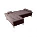 Sofá-Cama Casal 3 Lugares com Chaise Nice Suede Marrom