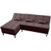 Sofá-Cama Casal 3 Lugares com Chaise Nice Suede Marrom