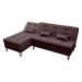Sofá-Cama Casal 3 Lugares com Chaise Nice Suede Marrom