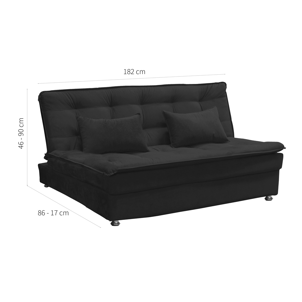Sofá-Cama Casal Penélope Veludo Azul