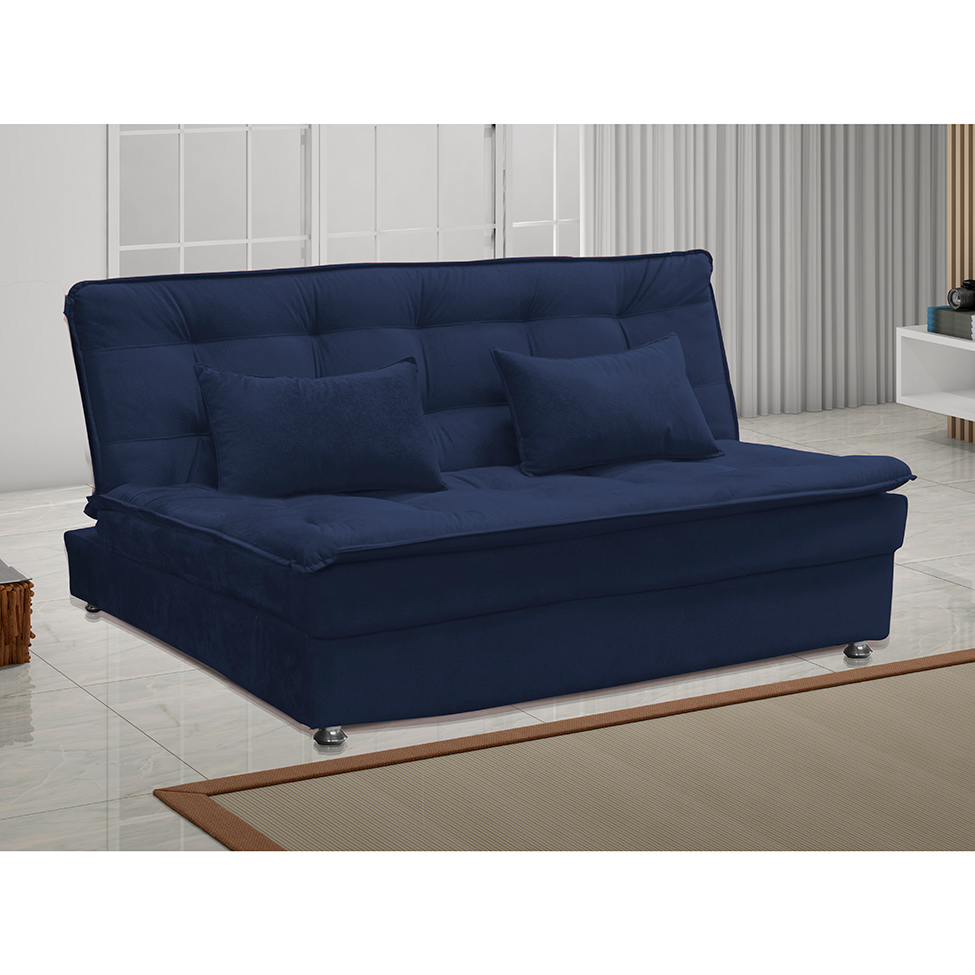 Sofá-Cama Casal Penélope Veludo Azul