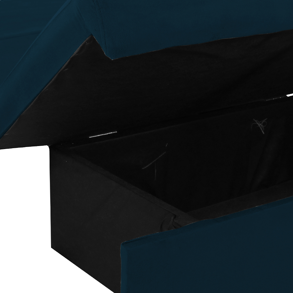 Sofá-Cama Casal com Baú 2 Lugares Zaia Suede Azul